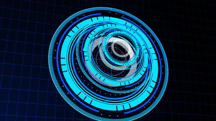 Wall Mural - abstract surround radar interface on mesh base.futuristic hud radar display. elements of digital dat