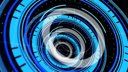 Wall Mural - abstract surround radar interface on mesh base.futuristic hud radar display. elements of digital dat