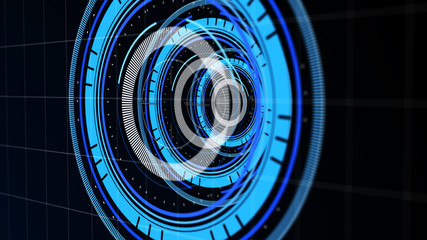 Wall Mural - abstract surround radar interface on mesh base.futuristic hud radar display. elements of digital dat