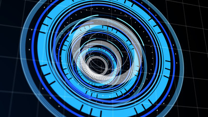 Wall Mural - abstract surround radar interface on mesh base.futuristic hud radar display. elements of digital dat