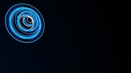 Wall Mural - abstract surround radar interface on mesh base.futuristic hud radar display. elements of digital dat