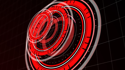 Wall Mural - abstract surround radar interface on mesh base.futuristic hud radar display. elements of digital dat