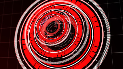 Wall Mural - abstract surround radar interface on mesh base.futuristic hud radar display. elements of digital dat