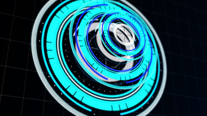 Wall Mural - abstract surround radar interface on mesh base.futuristic hud radar display. elements of digital dat
