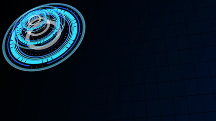 Wall Mural - abstract surround radar interface on mesh base.futuristic hud radar display. elements of digital dat