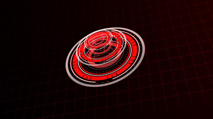 Wall Mural - abstract surround radar interface on mesh base.futuristic hud radar display. elements of digital dat