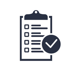 Wall Mural - Checklist icon vector. Clipboard icon, business agreement checkbox list. Time management, notes to do list, choice