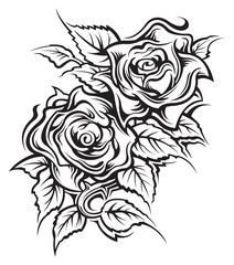 Canvas Print - Rose tattoo design