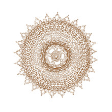 Decorative Brown Line Mandala In Zentangle Style