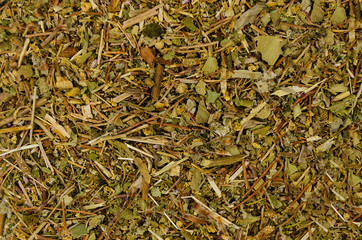 Medical grass collection tea background.