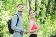 © de Art - young couple of runners at Forest Environments, wandering in forests