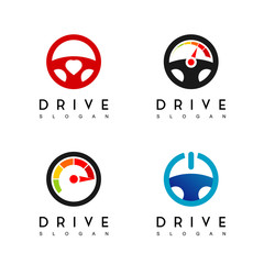 Steering Wheel, Drive Logo Design Inspiration