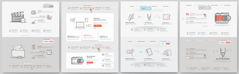 Wall Mural - Business website template elements collection.