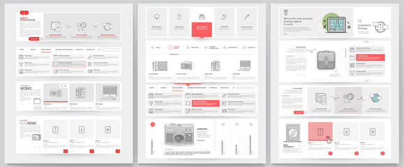 business website template elements collection.