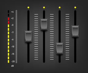 Sound mixer controller. Vector sound mixer