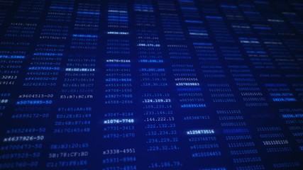 Wall Mural - display database of internet technology concept loop