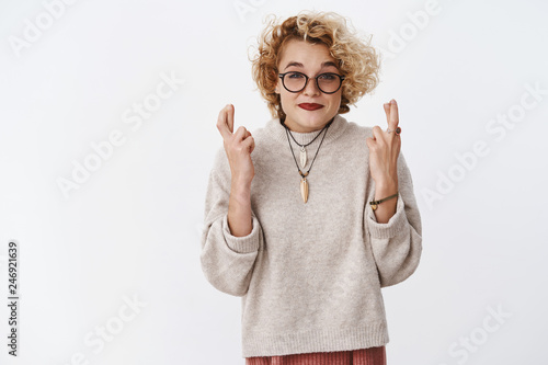 Good Looking Excited Charming European Female In 20s With Fair