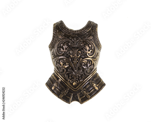 Fotomural golden knight armor on a white isolated background