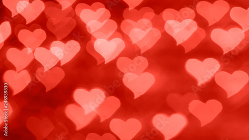 Obraz na płótnie Living Coral color of the Year 2019 Heart background Valentine's day Color palette Love fashion
