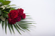 © Nastya - red beautiful flowers isolated on white. bouquet of roses .red rose