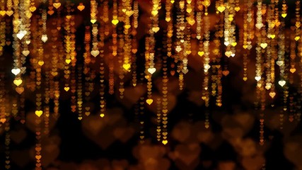 Wall Mural - valentines day motion background with falling down glittering hearts. seamless loop mothers day holi