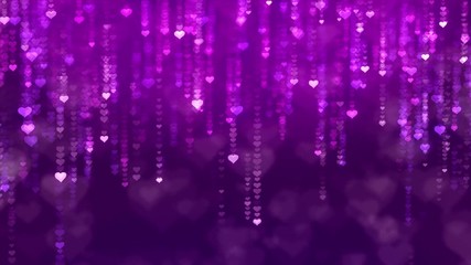 Wall Mural - mothers day motion background with falling down glittering hearts. seamless loop valentines day holi
