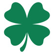 Green shamrock clover vector icon. St Patrick day symbol, leprechaun leaf sign. Shamrock clover isol