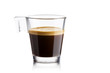 Black coffee in glass cup on white background