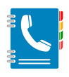 The address book  icon-contact illustration- directory vector-telephone isolated-bookmark.Vector illustration
