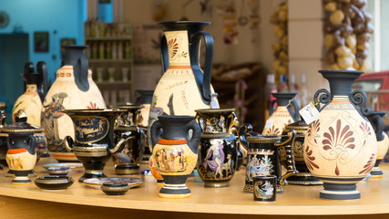 Wall Mural - Greek vases in the gift shop.