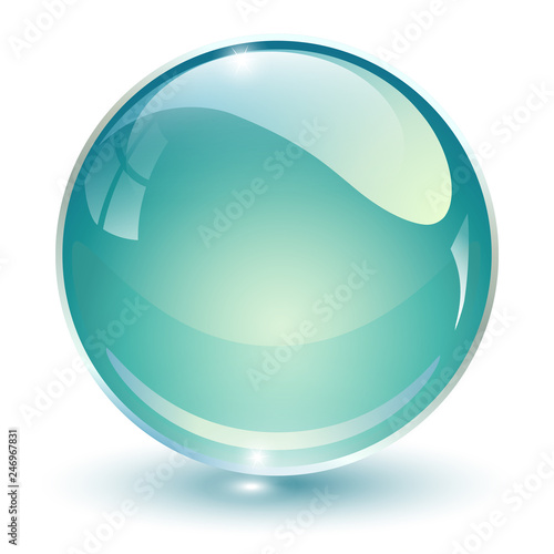 Glass sphere blue