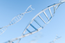 3d Rendering, DNA With Blue Background