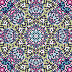 Naklejka na meble Doodle ethnic flower vector seamless pattern design surface