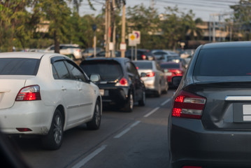 Wall Mural - traffic jam on main street