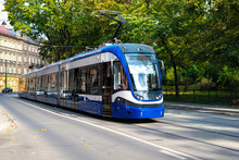 Modern Tramway On The Streets Of The City