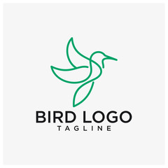 Wall Mural - Bird Logo Abstract Lineart Outline Design Vector Template