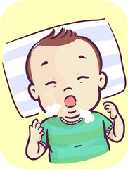 Poster - Baby Coughing Illustration