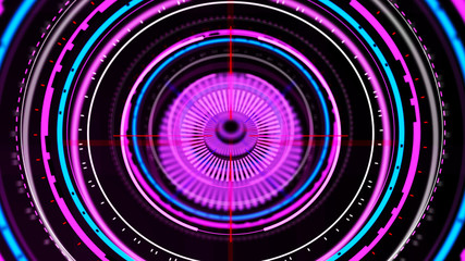 Wall Mural - futuristic control mechanisms on net background.scientific futuristic interface. round purple abstra