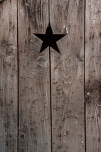 Old Vintage Wooden Wall With Star Shaped Hole