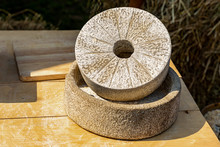 Millstone Stone Grain Grinding Flour Production Handmade Traditional Way With Antiquity