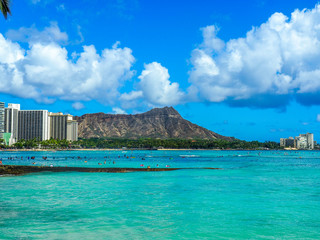 Wall Mural - Waikiki Beach and Diamond Head Volcano