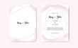 © Anastasiya  - Wedding invite with abstract watercolor style decoration in light tender dusty pink color on white background.