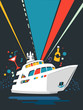 Yacht Party Poster Design Illustration