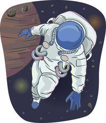 Poster - Astronaut Outer Space Illustration