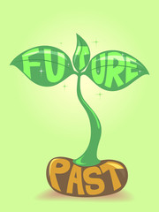 Canvas Print - Plant Past Future Illustration