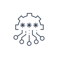 Wall Mural - electronic code generation. linear vector icon, white background.