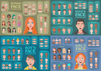 Woman, Man, Girl, Boy Character Constructors