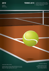 Wall Mural - 2 Banner Tennis Championship Poster Vector illustration