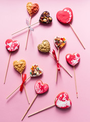 Wall Mural - heart cookie pops for Valentine's Day