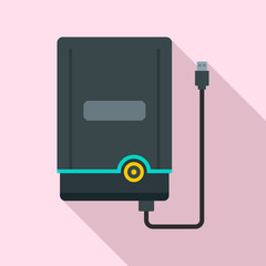 Poster - Portable hard disk icon. Flat illustration of portable hard disk vector icon for web design